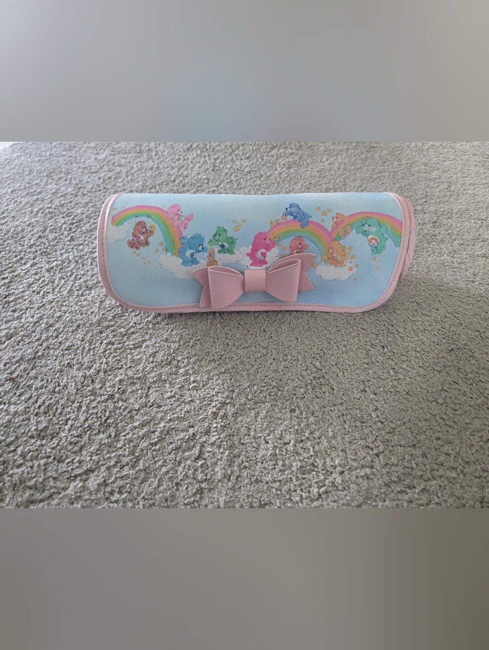 Pink & Light Blue Care Bears Bow Makeup Brush Case